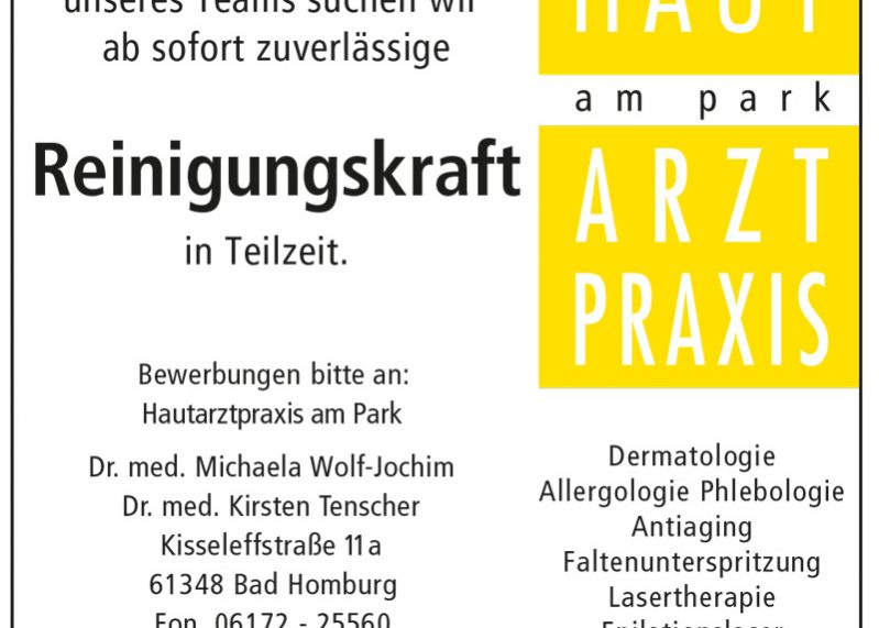 Hautarztpraxis-am-Park-stellenanzeige-reinigungskrafrt